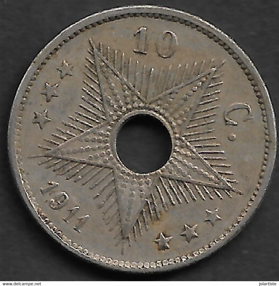 Monnaie Congo Belge 10 Centimes 1911  Diametre 22 Mm  Plat03 - 1945-1951: Régence