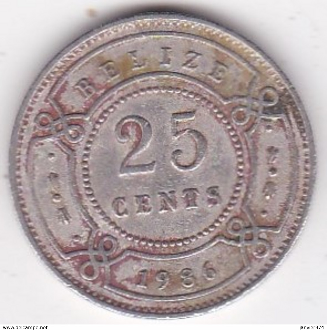 Belize. 25 Cents 1986  Elizabeth II, En Cupronickel. KM# 36 - Belize