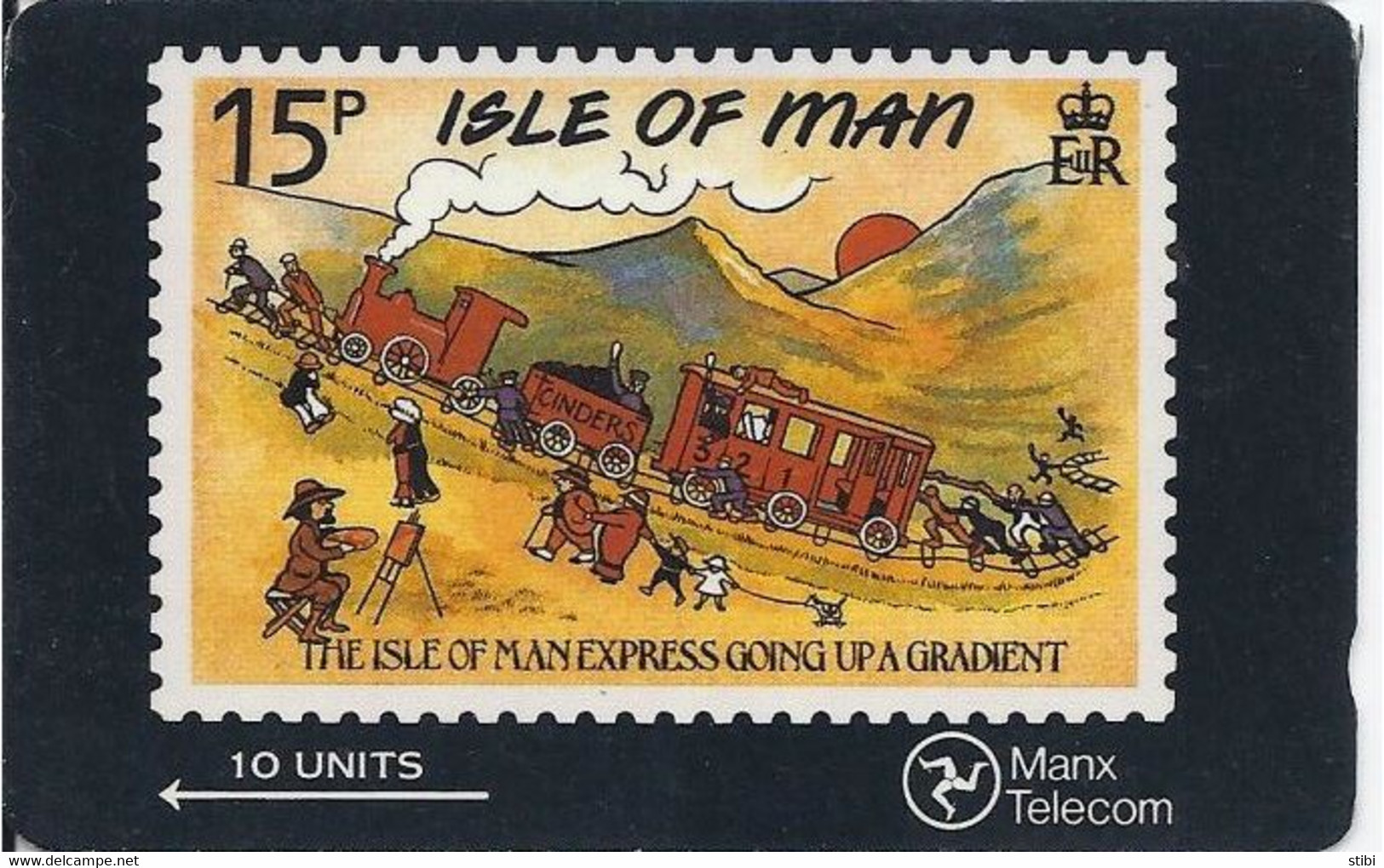 ISLE OF MAN - The Isle Of Man Express Going Up A Gradient - STAMP - 15.000EX - Man (Eiland)
