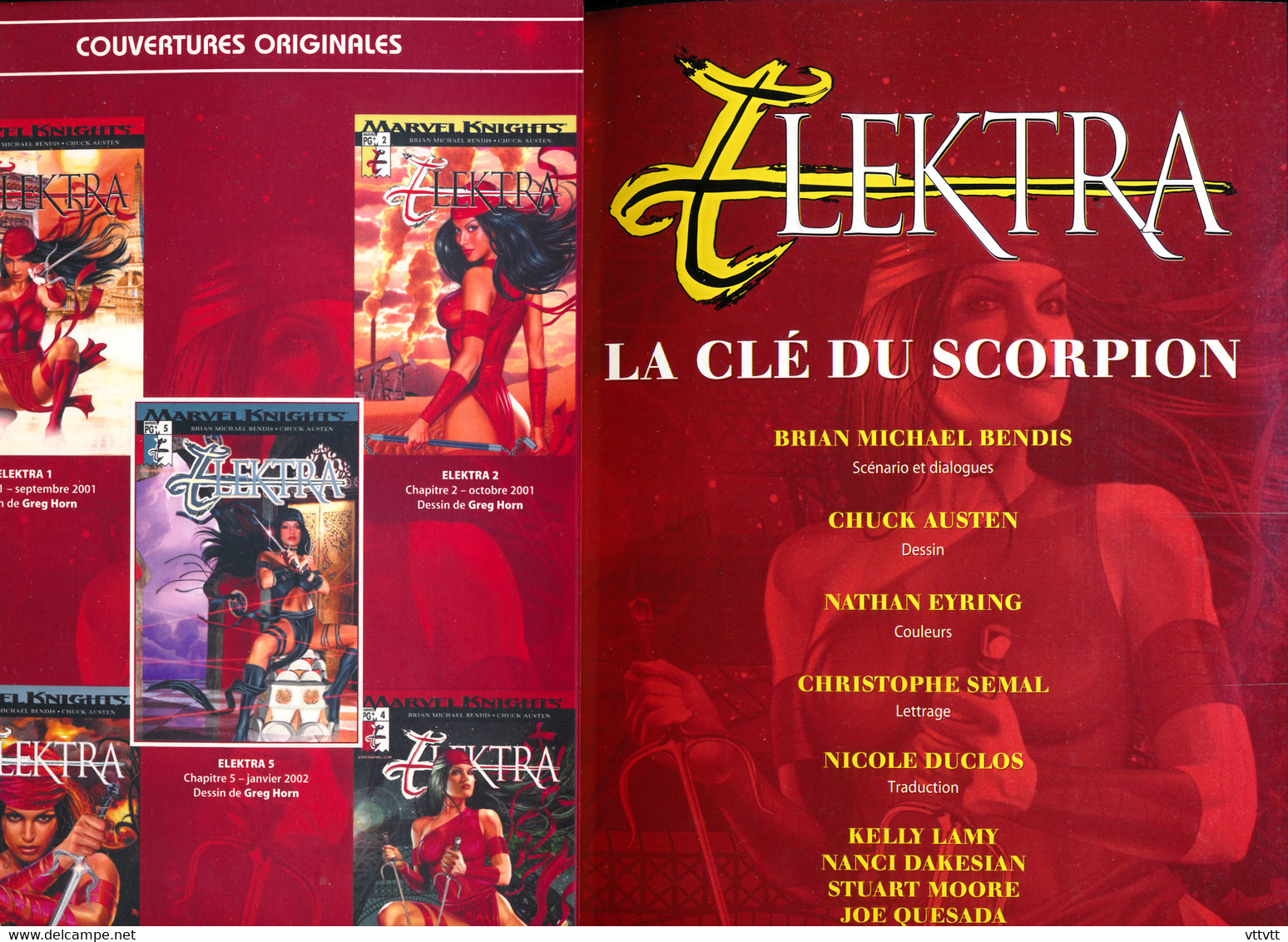 BD : ELEKTRA, N° 1 La Clé Du Scorpion, Collection 100 % Marvel, Bendis-Austen (17 Cm Sur 26 Cm) - Marvel France