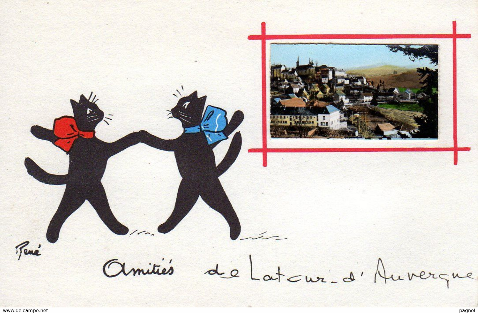 Animaux : Chats   : Illustrateurs René : Amitiés De La Tour D'Auvergne - Katzen
