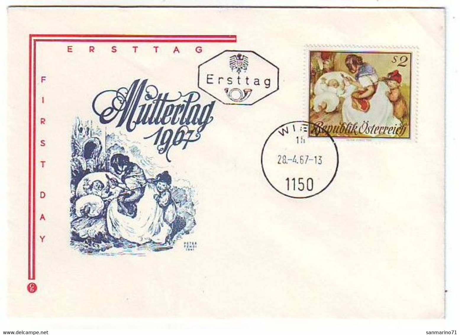 AUSTRIA FDC 1237,mothers Day 1967 - Fête Des Mères