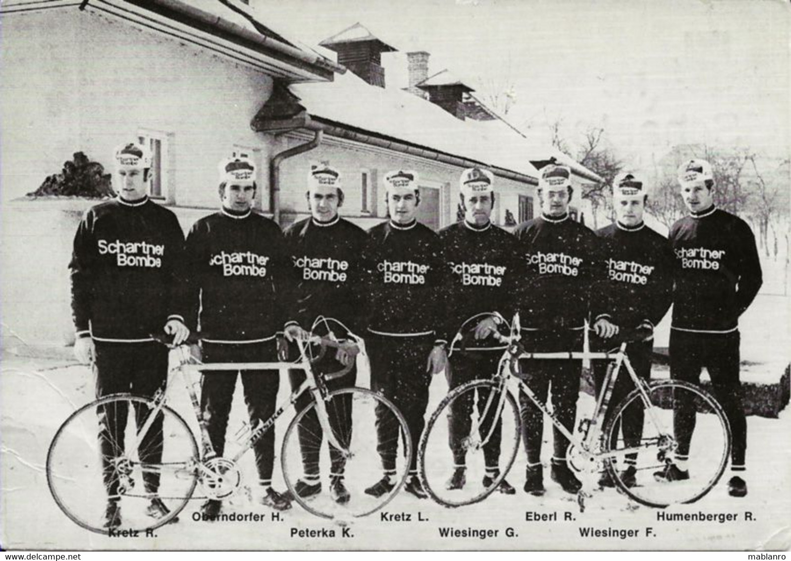 CARTE CYCLISME GROUPE TEAM SCHARTNER BOMBE 1971 - Radsport