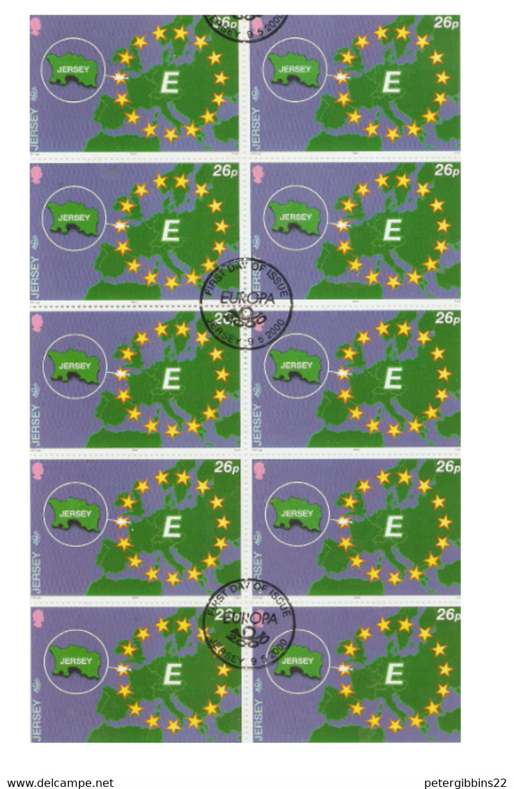 Jersey 2000   SG  934  26p Europa Sheet On Unaddressed First Day Cover - Jersey