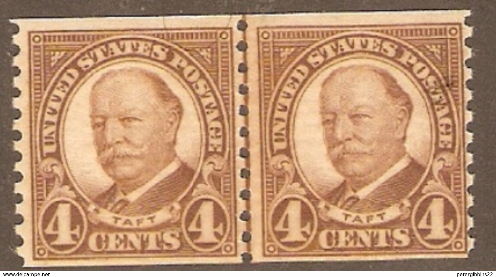 United States Of America  1930  SG 686  Taft  Unmounted Mint  Pair - Unused Stamps