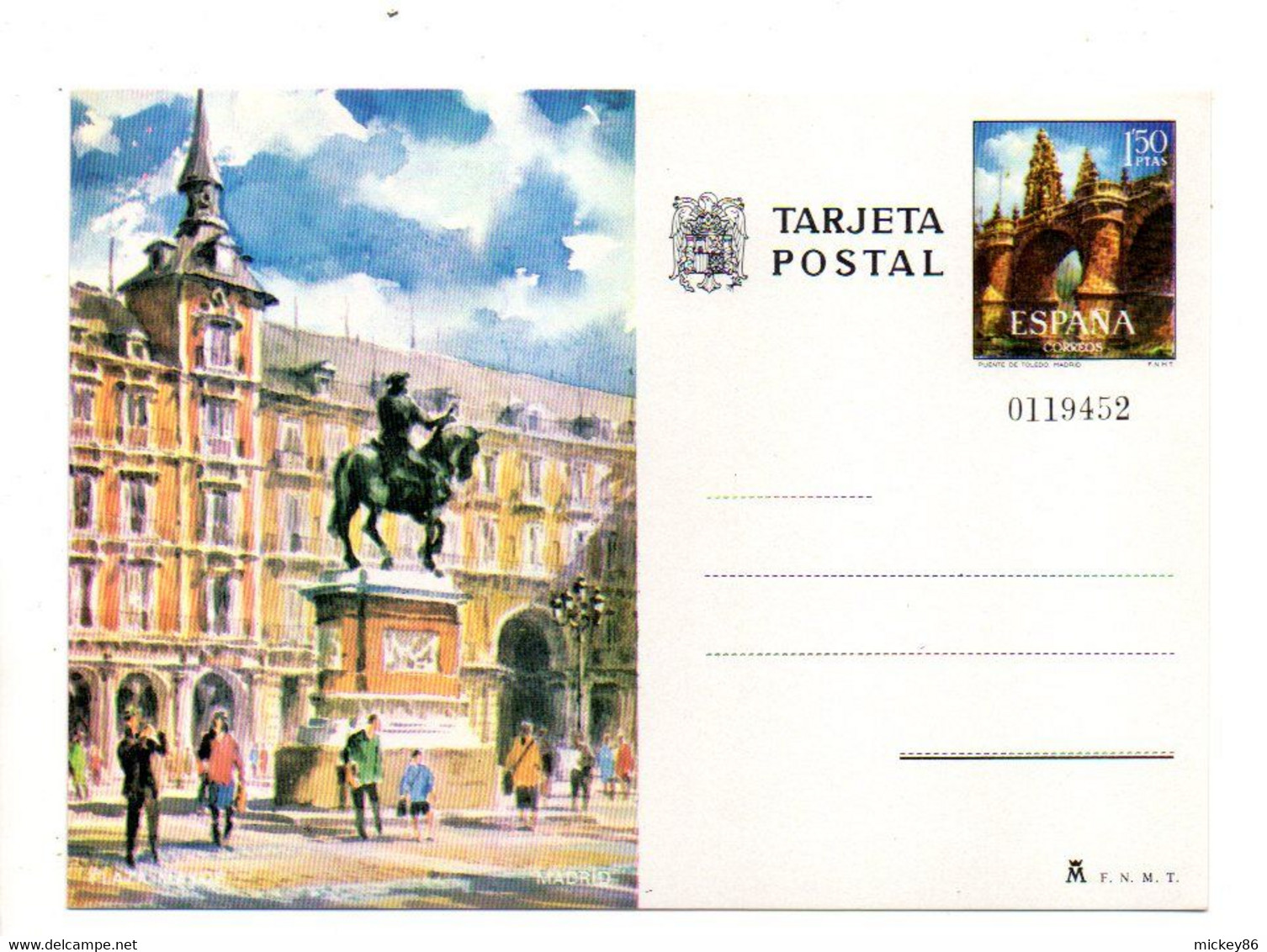 Espagne -- Entier CARTE POSTALE Illustrée  MADRID  N° 0119452   --NEUF - 1931-....