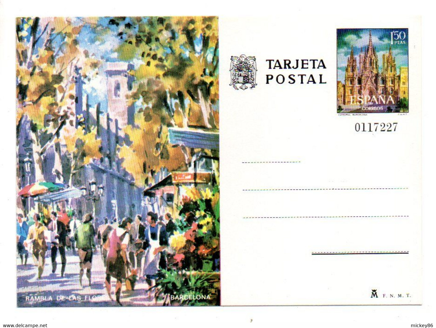 Espagne -- Entier CARTE POSTALE Illustrée  BARCELONA  N° 0117227   --NEUF - 1931-....