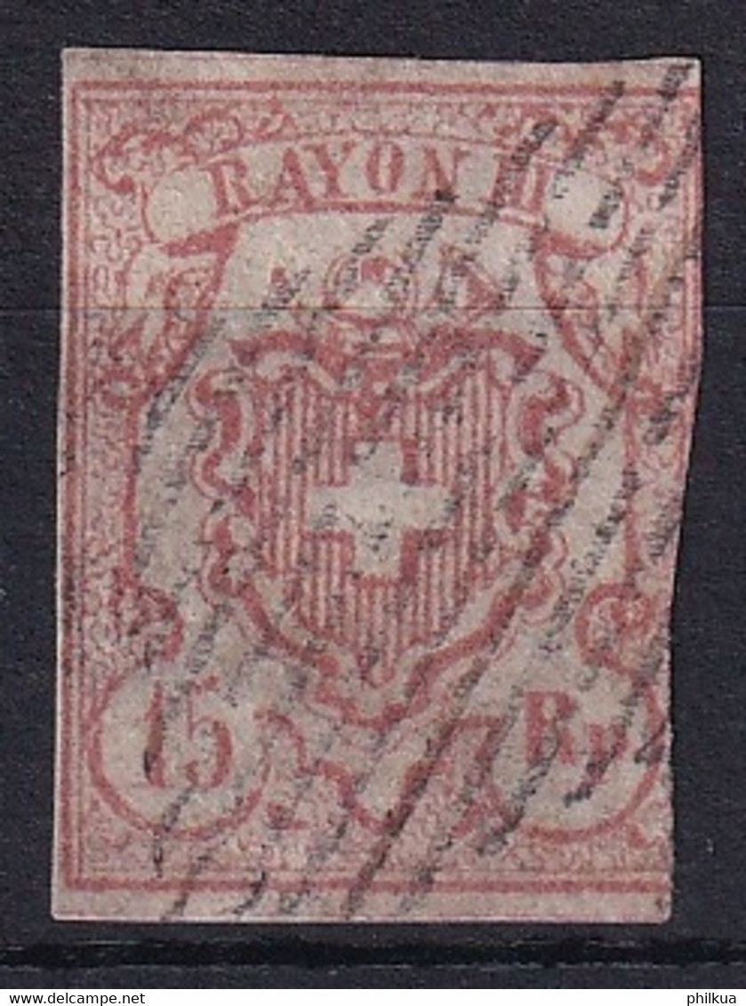 20 / Michel 12 RAYON III Grosse Ziffer T5 Visiert POLONIUS - 1843-1852 Federal & Cantonal Stamps