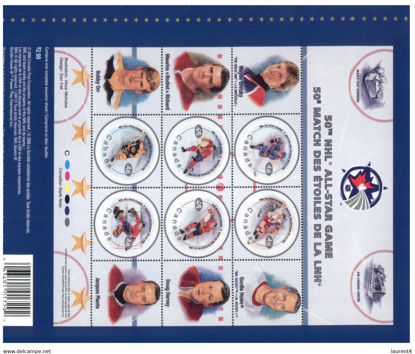 (V 17) Canada - 50 NHL All-Star Game - Presentation Booklet Mint Mini-sheet - Ice Hockey - Hockey Sur Glace (6 Stamps) - Fogli Completi