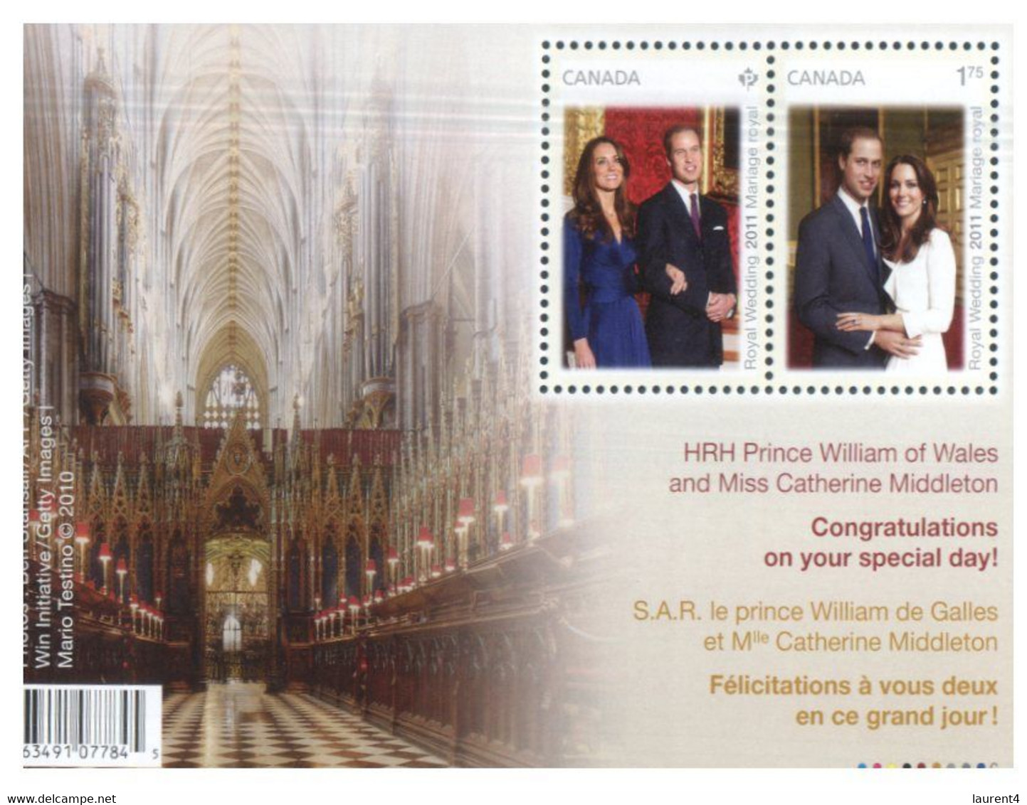 (V 17) Canada - Royal Wedding - Presentation Keepsake Kit (with Postcard And Mint Stamps) - Feuilles Complètes Et Multiples