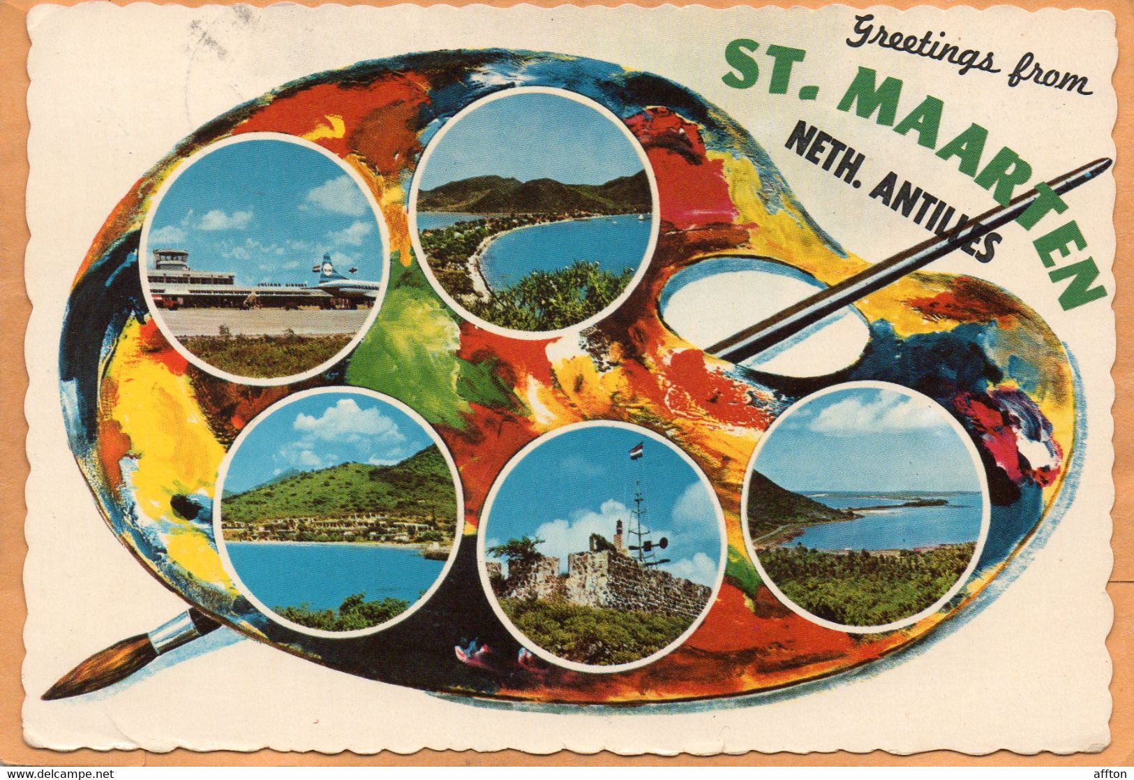 Sint Maarten Old Postcard Mailed - Saint-Martin