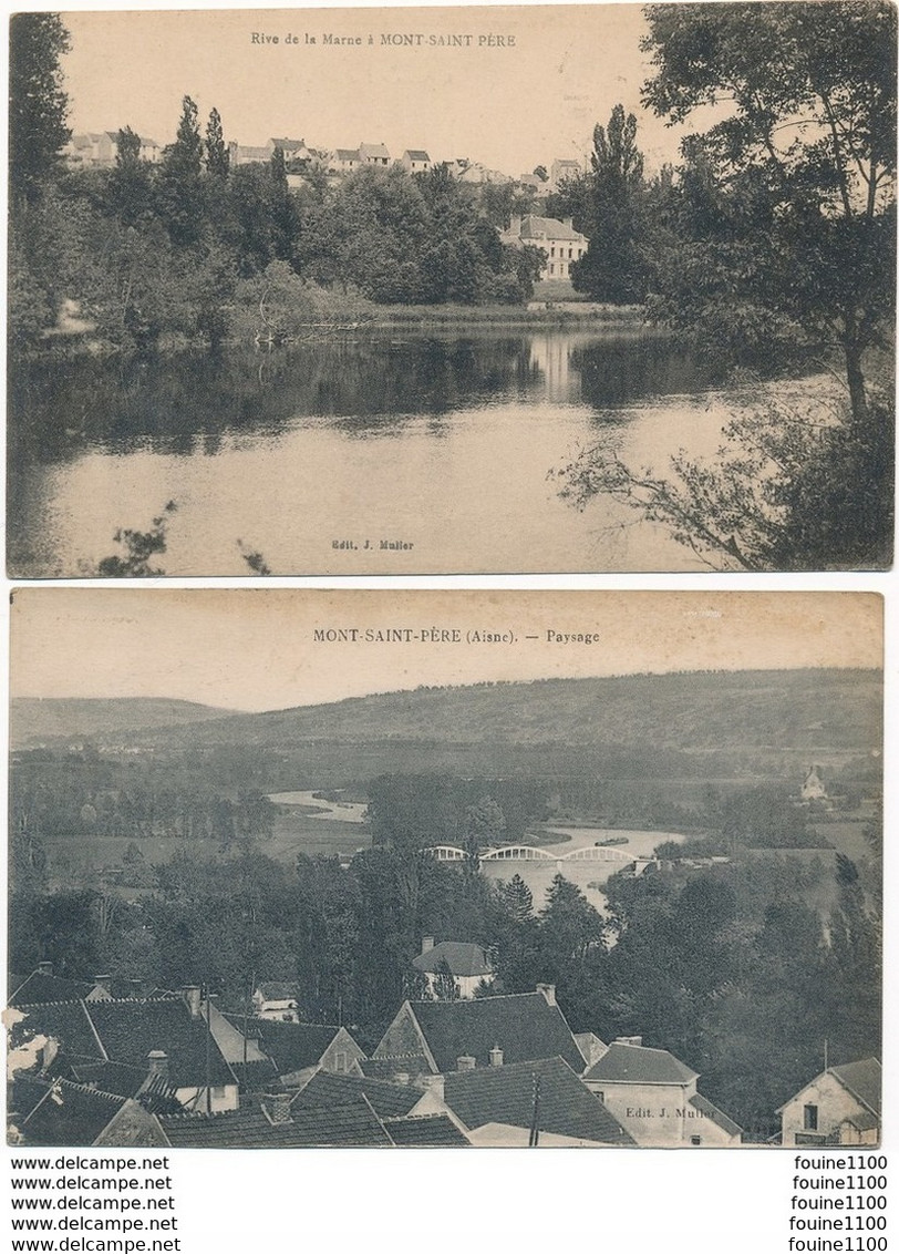 LOT DE 2 CARTES DE MONT SAINT PERE  ( La Marne / Paysage ) ( Recto Verso ) - Otros & Sin Clasificación