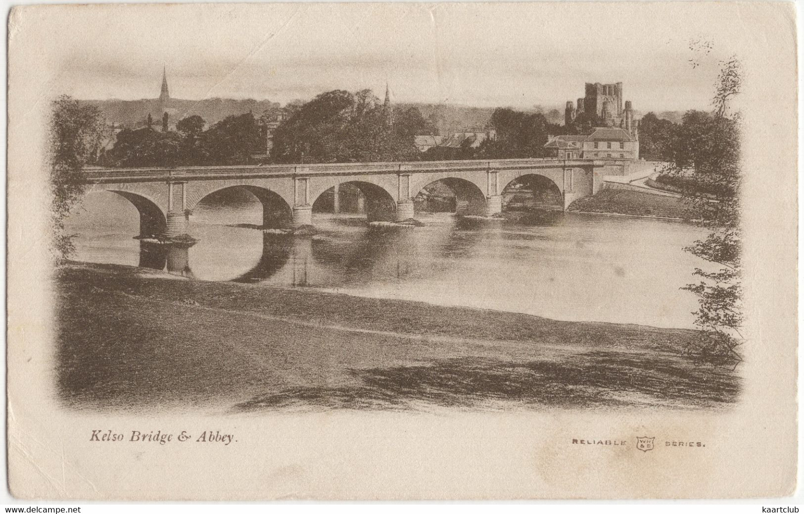 Kelso Bridge & Abbey - (1904, Scotland) - Roxburghshire