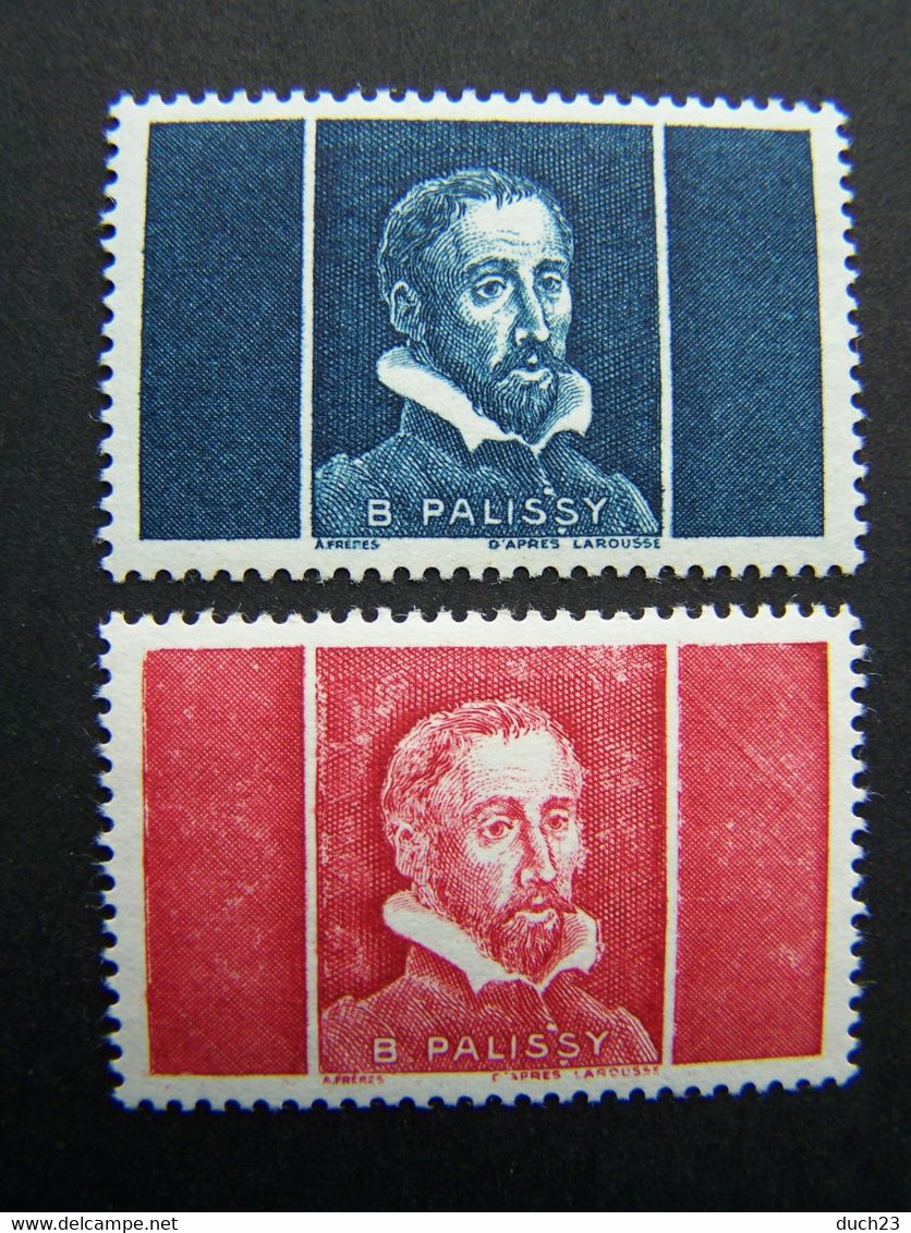 BERNARD PALISSY N° Pa47 Et Pa48 ** NEUF SANS CHARNIERE VIGNETTE EXPERIMENTALE  VIGNETTES ESPERIMENTALES Pa 47 Et Pa 48 - Proofs, Unissued, Experimental Vignettes