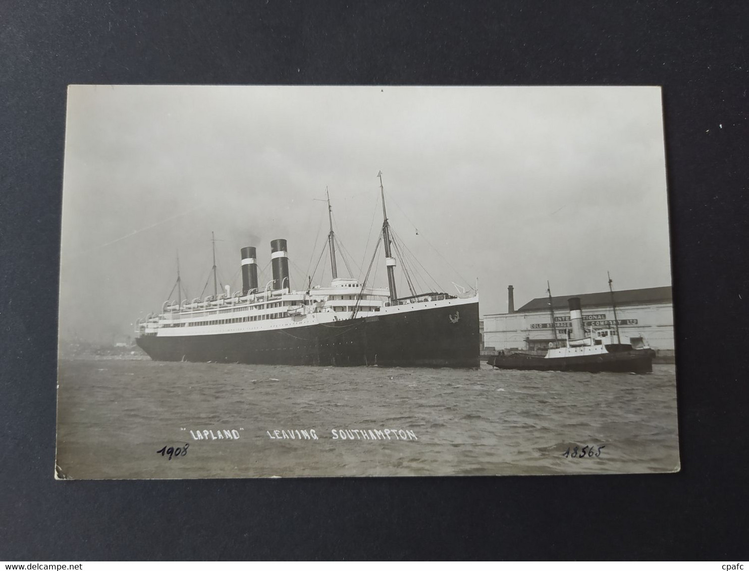 Carte Photo Bateau, Paquebot - "Lapland" Leaving Southampton / Daté En 1908 - Passagiersschepen