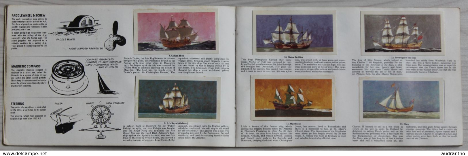 Album The Saga Of Ships Brooke Bond 50 Picture Cards Voiliers Paquebot Navire De Guerre ... - Albums & Katalogus