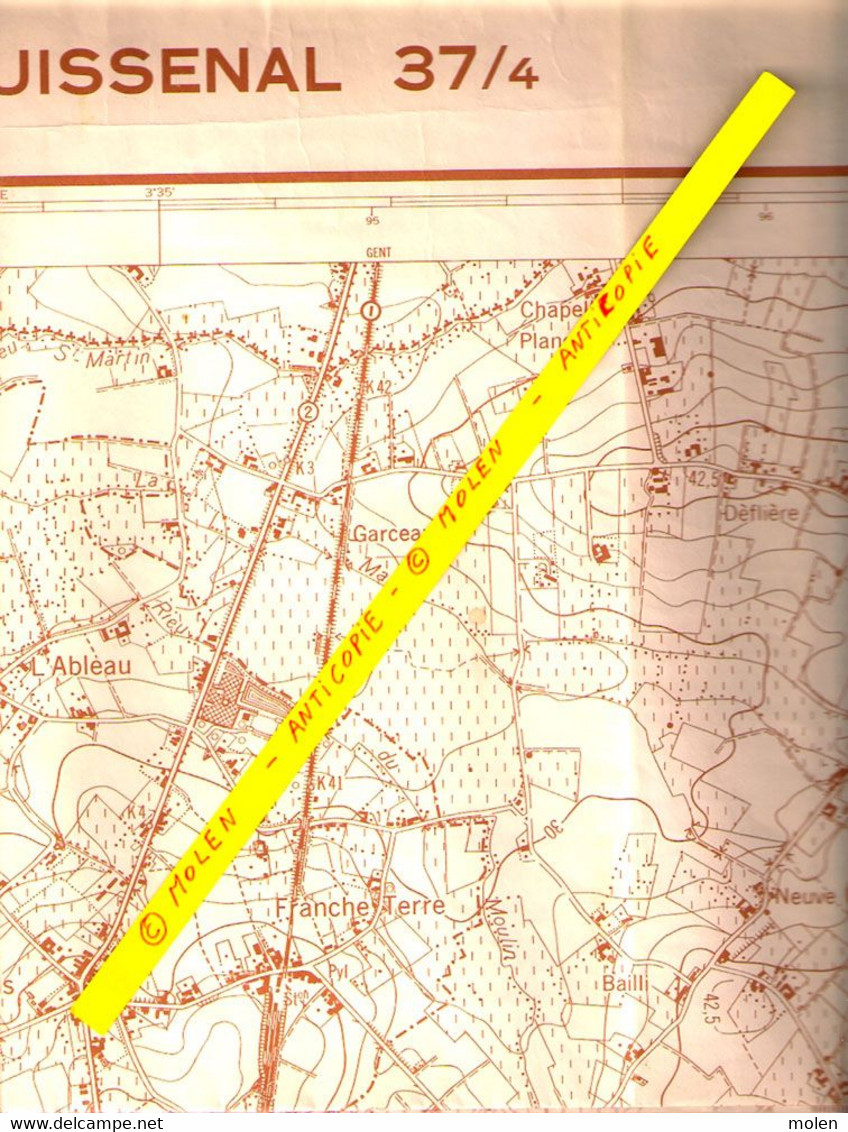 Situation 1960 CARTE ETAT MAJOR FRASNES-LEZ-BUISSENAL ANVAING WATTRIPONT ARC-AINIERES DERGNEAU MOUSTIER HACQUEGNIES S349 - Frasnes-lez-Anvaing