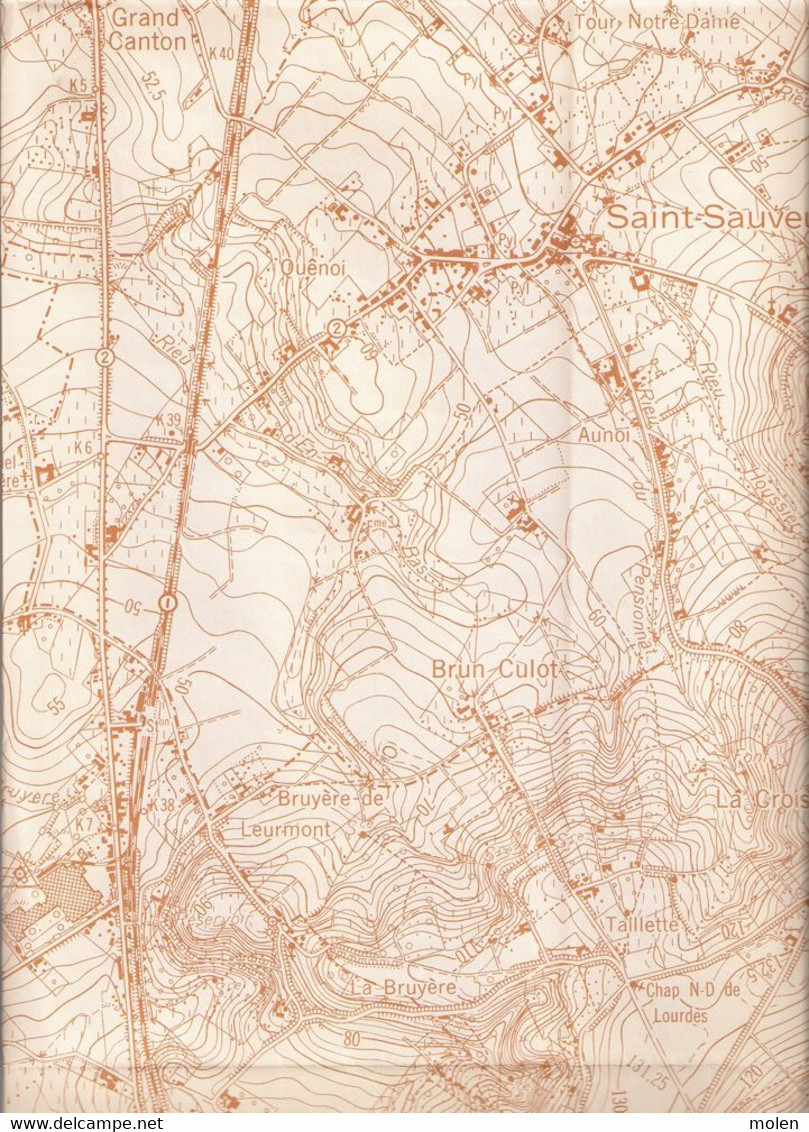 Situation 1960 CARTE ETAT MAJOR FRASNES-LEZ-BUISSENAL ANVAING WATTRIPONT ARC-AINIERES DERGNEAU MOUSTIER HACQUEGNIES S349