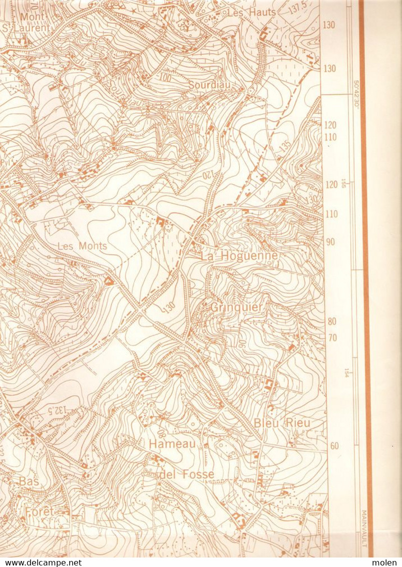 Situation 1960 CARTE ETAT MAJOR FRASNES-LEZ-BUISSENAL ANVAING WATTRIPONT ARC-AINIERES DERGNEAU MOUSTIER HACQUEGNIES S349