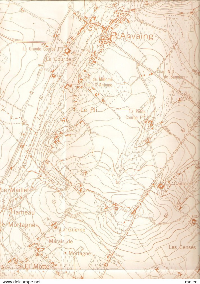 Situation 1960 CARTE ETAT MAJOR FRASNES-LEZ-BUISSENAL ANVAING WATTRIPONT ARC-AINIERES DERGNEAU MOUSTIER HACQUEGNIES S349