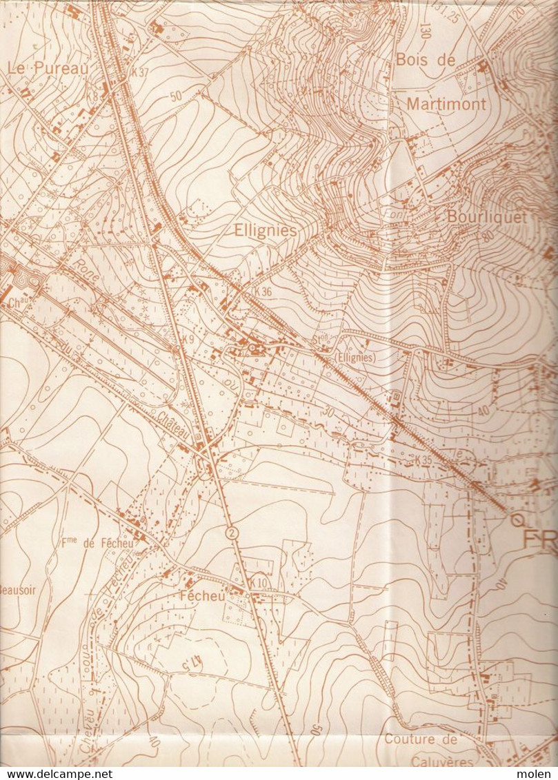 Situation 1960 CARTE ETAT MAJOR FRASNES-LEZ-BUISSENAL ANVAING WATTRIPONT ARC-AINIERES DERGNEAU MOUSTIER HACQUEGNIES S349