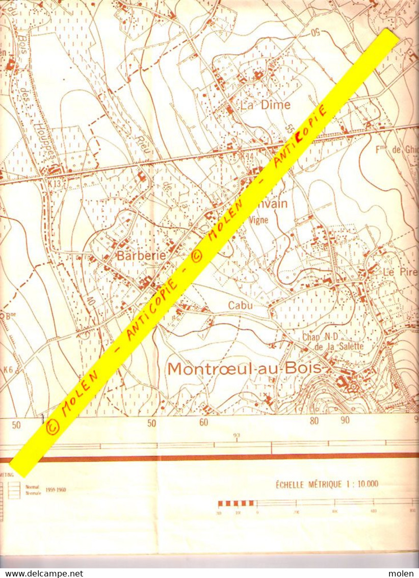 Situation 1960 CARTE ETAT MAJOR FRASNES-LEZ-BUISSENAL ANVAING WATTRIPONT ARC-AINIERES DERGNEAU MOUSTIER HACQUEGNIES S349