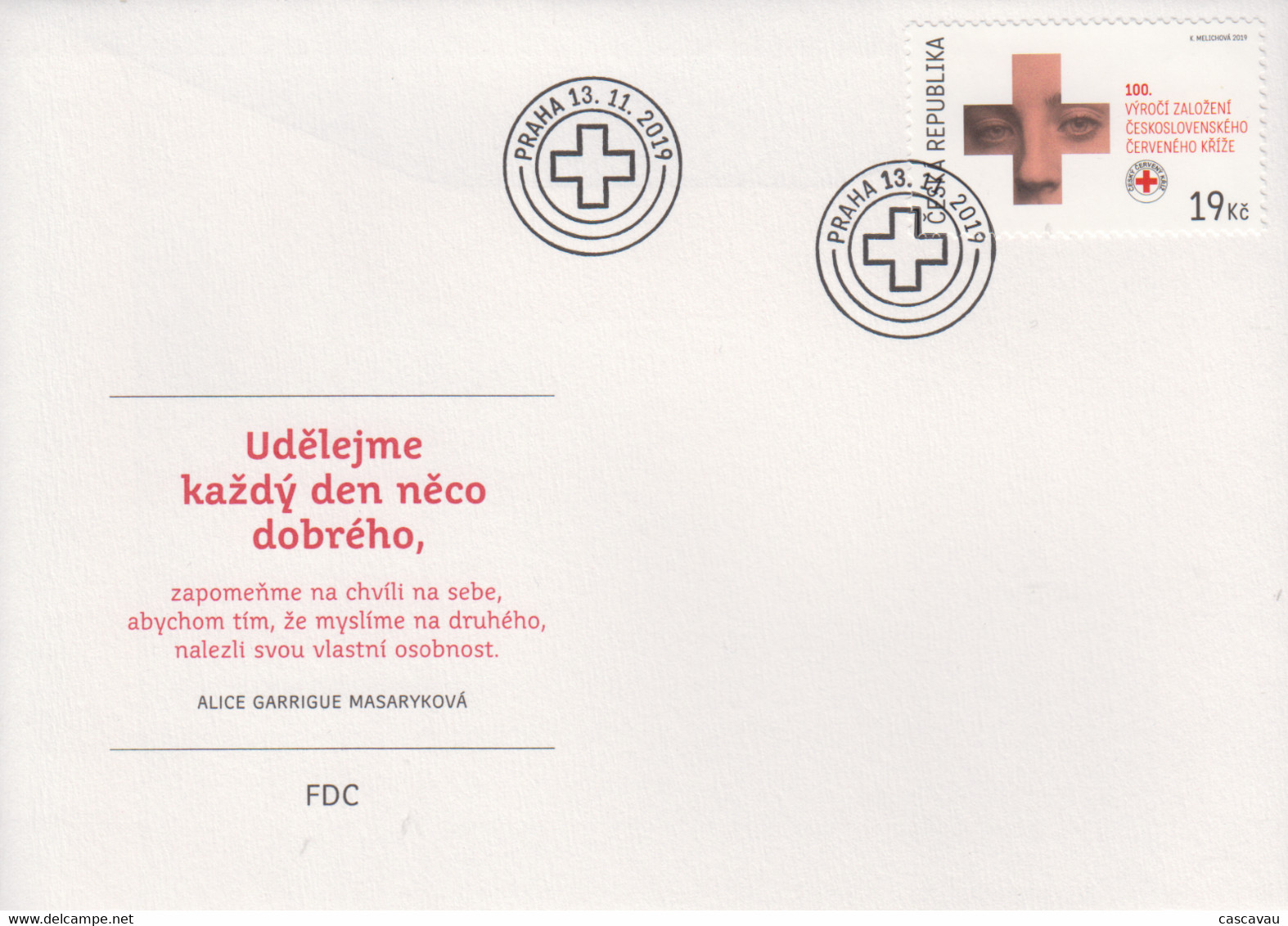 Enveloppe   FDC   1er  Jour   TCHEQUIE    CROIX  ROUGE    2019 - Otros & Sin Clasificación