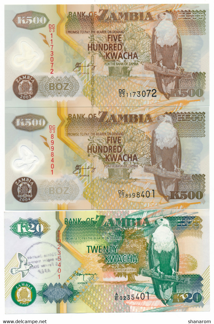 ZAMBIA // SIX NOTES // (Five Polymer) // UNC - Zambia