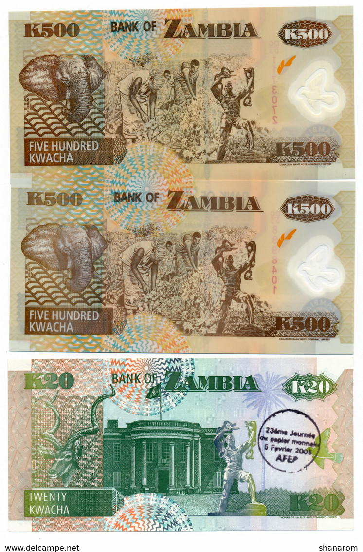 ZAMBIA // SIX NOTES // (Five Polymer) // UNC - Zambia