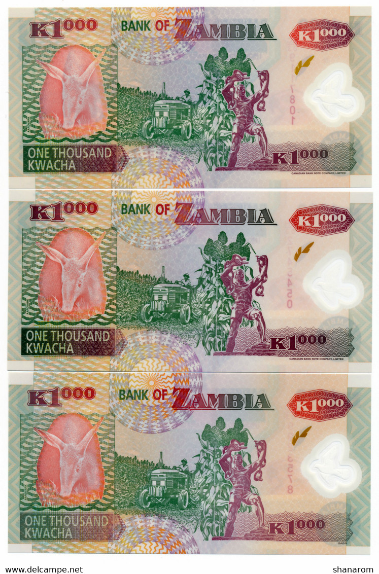 ZAMBIA // SIX NOTES // (Five Polymer) // UNC - Zambia