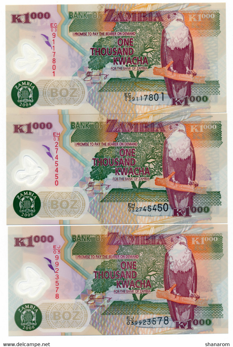 ZAMBIA // SIX NOTES // (Five Polymer) // UNC - Zambia