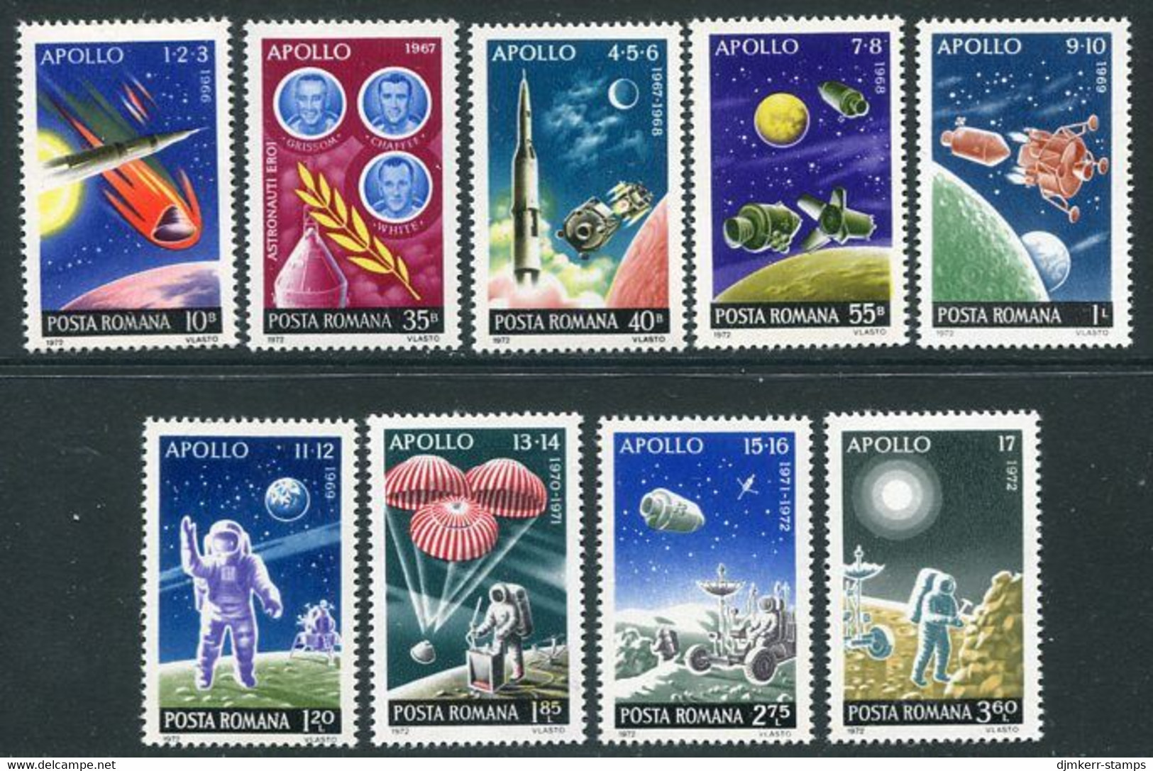 ROMANIA 1972 Apollo Programme MNH / **.  Michel 3069-77 - Neufs