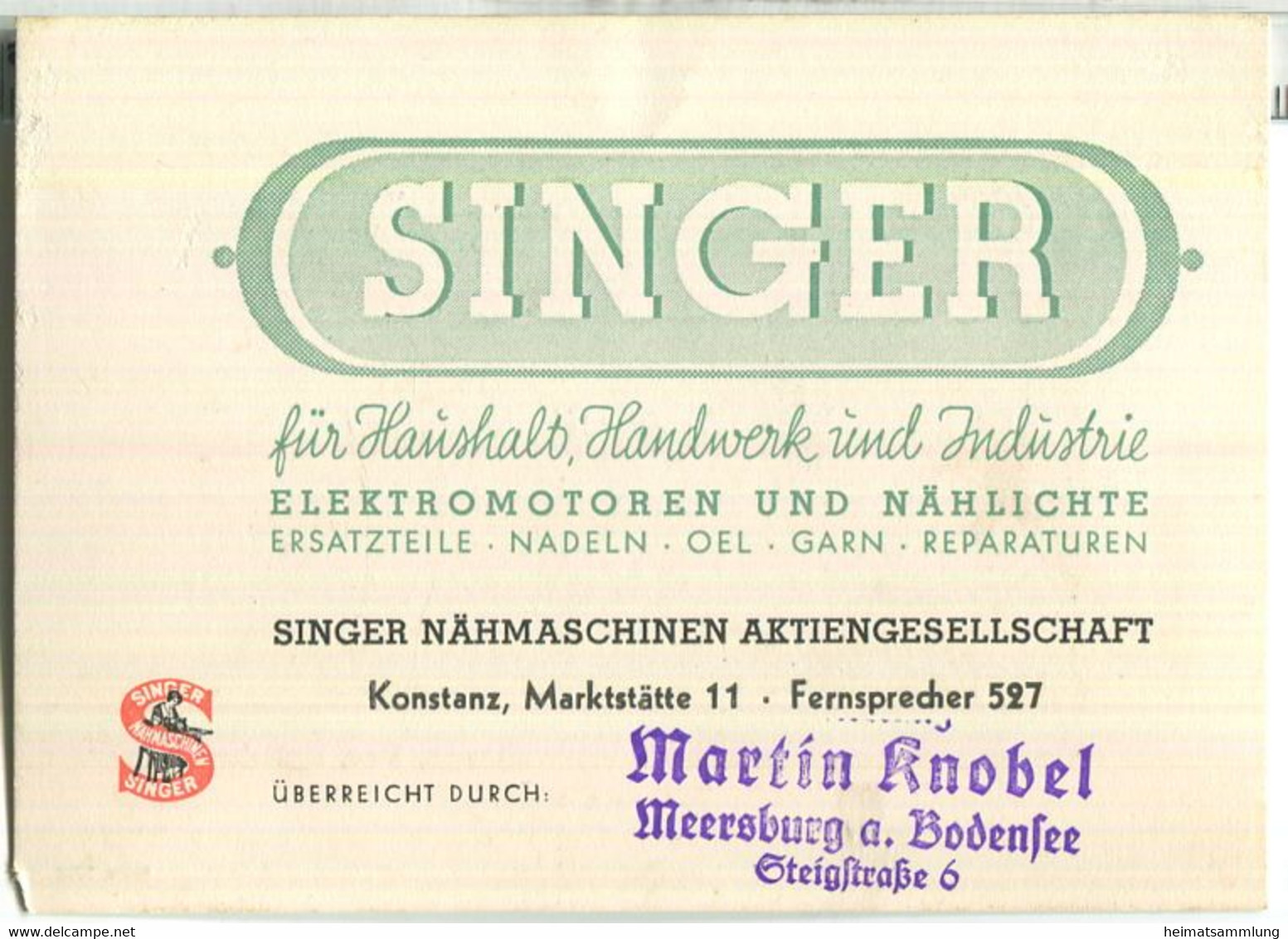 Wittenberge - Werbekarte Singer Nähmaschinefabrik - 12,5 X 9 Cm - Rückseitig Bedruckt - Wittenberge
