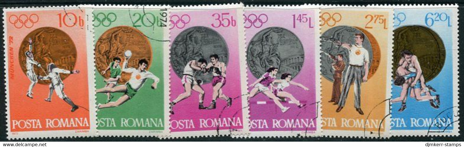 ROMANIA 1972 Olympic Medals Used.  Michel 3060-65 - Used Stamps