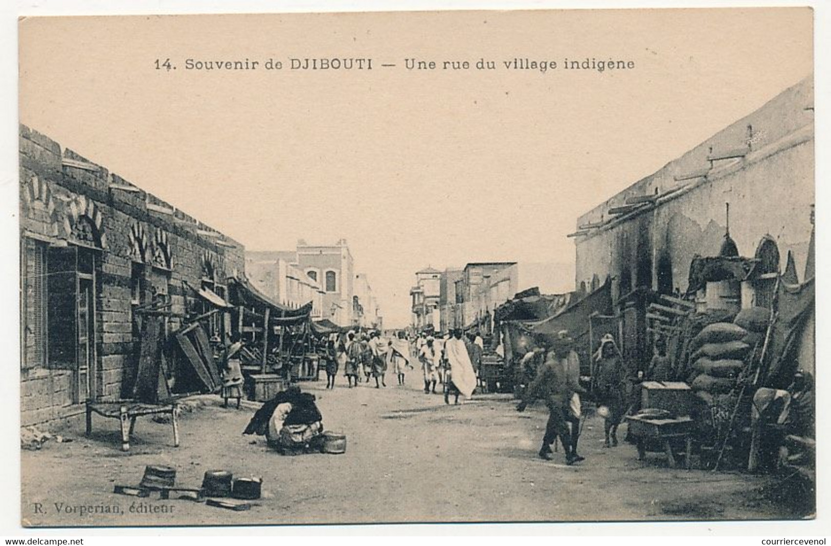 CPA - DJIBOUTI - Souvenir De ... Une Rue Du Village Indigène - Dschibuti