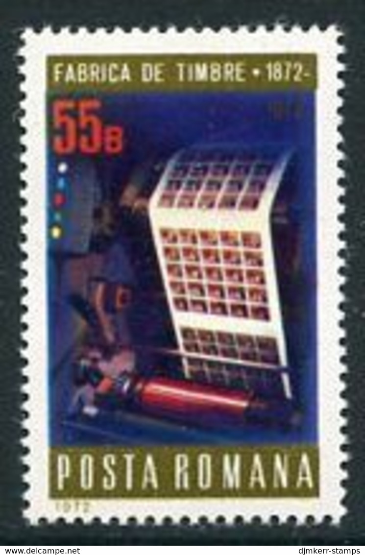ROMANIA 1972 Stamp Printing Centenary MNH / **.  Michel 3050 - Neufs