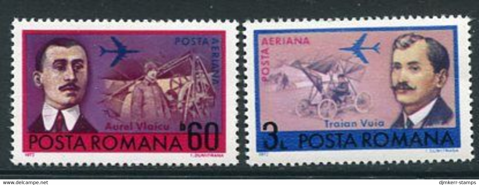 ROMANIA 1972 Aviation Pioneers MNH / **.  Michel 3048-49 - Neufs