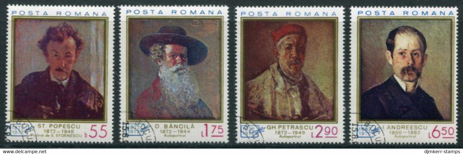ROMANIA 1972 Portait Paintings Used.  Michel 3044-47 - Used Stamps