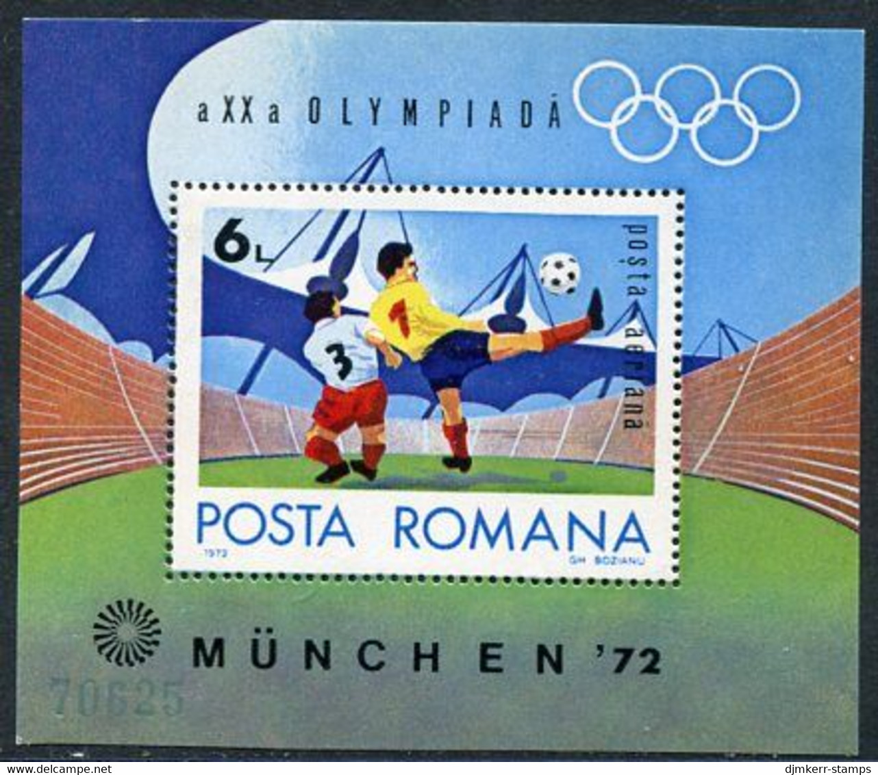 ROMANIA 1972 Olympic Games, Munich MNH / **.  Michel Block 97 - Blocs-feuillets