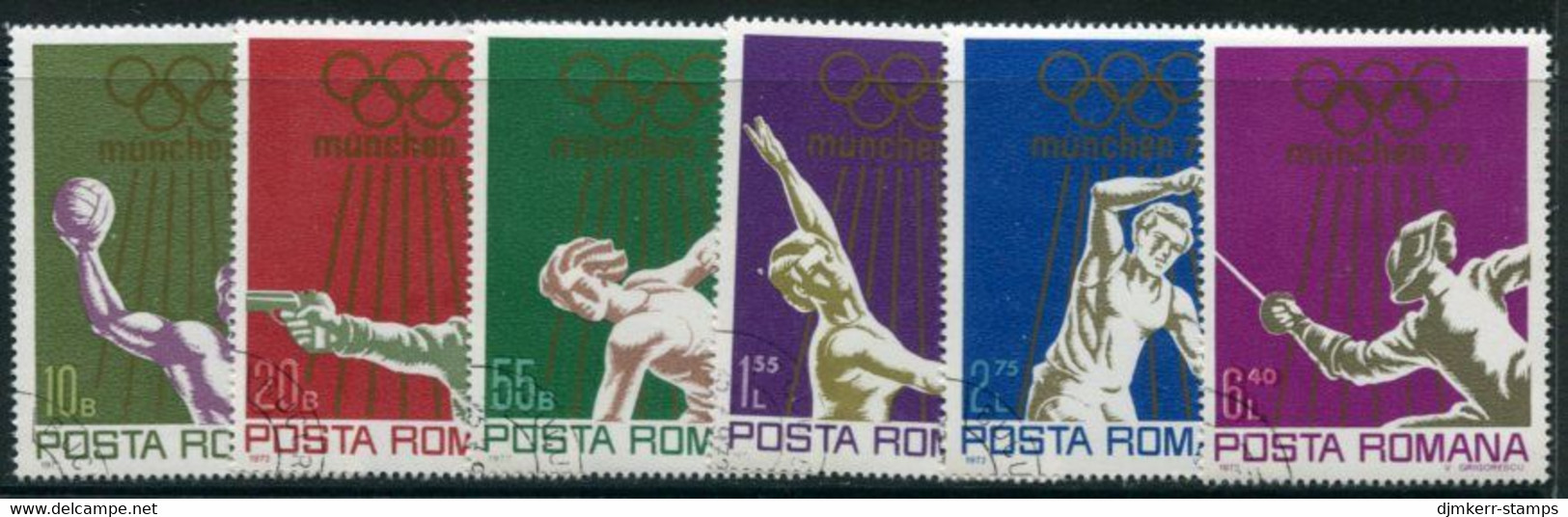 ROMANIA 1972 Olympic Games, Munich Used.  Michel 3035-40 - Oblitérés