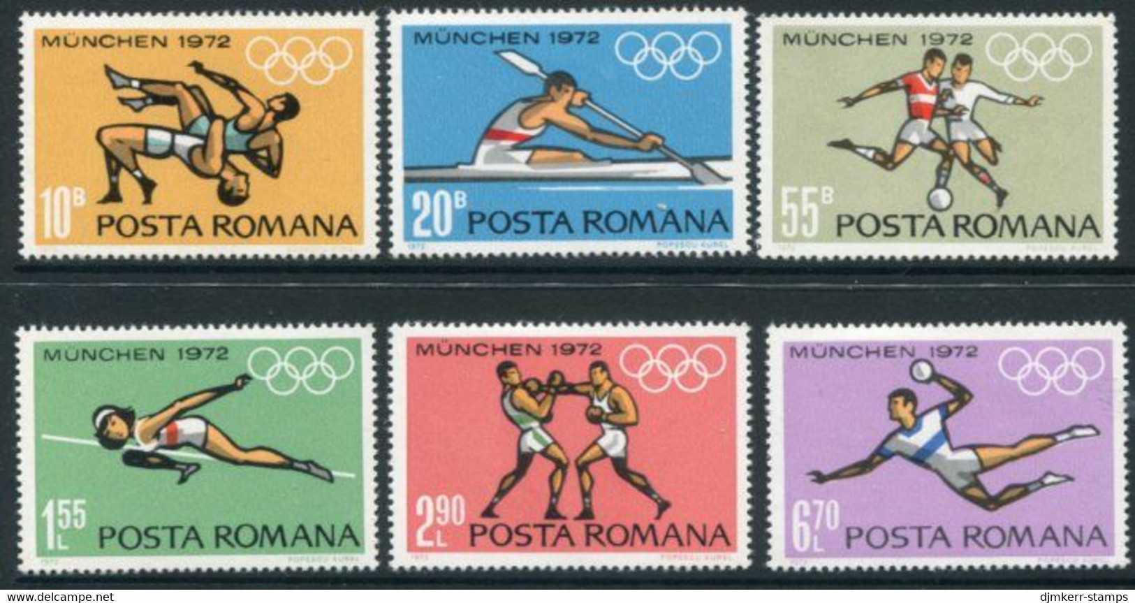 ROMANIA 1972 Olympic Games, Munich MNH / **  Michel 3012-17 - Unused Stamps