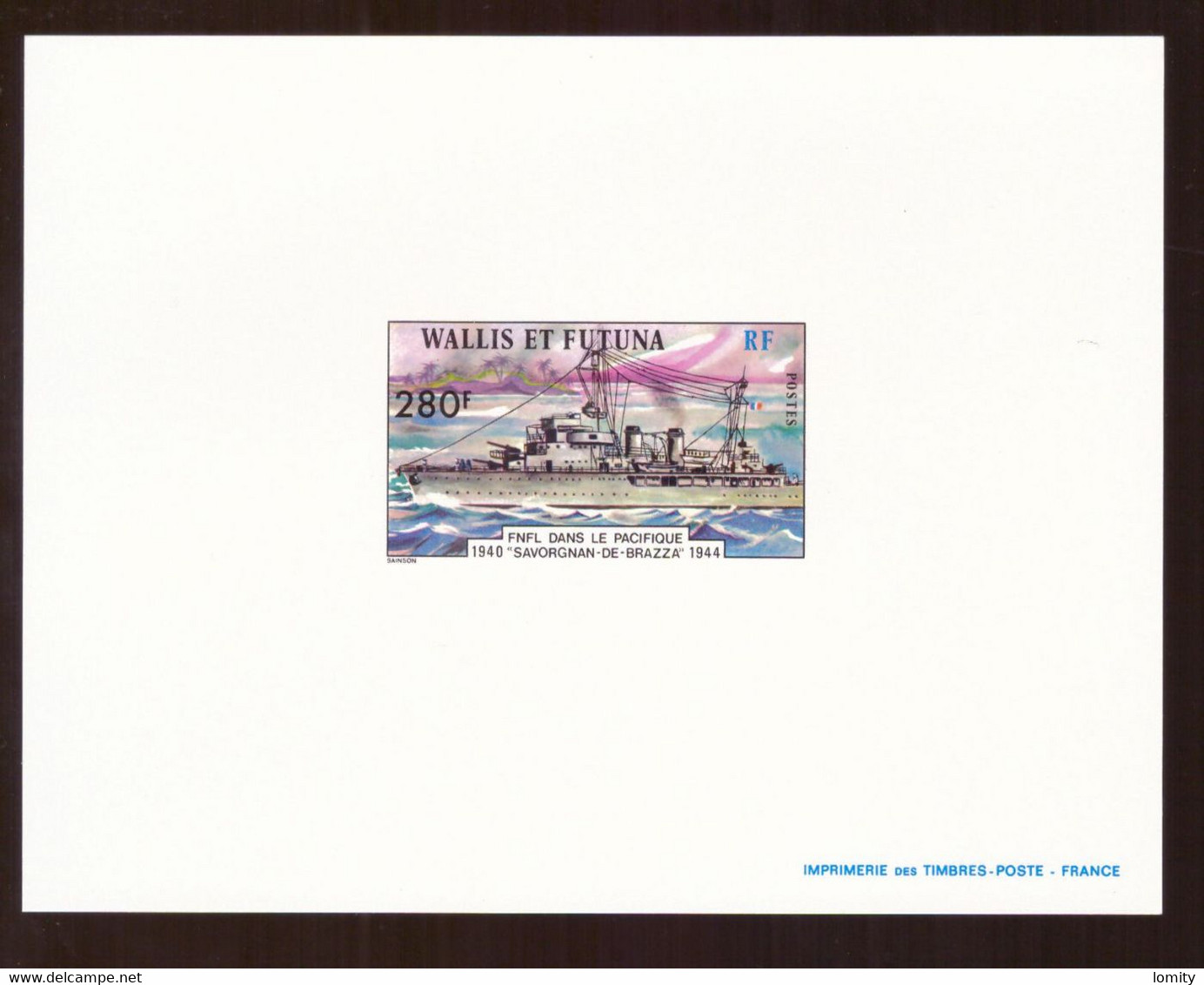 Wallis Et Futuna épreuve De Luxe N°210 à 212 Série Complète Neuve Luxe Bateau Militaire Guerre Forces Navales Libres - Imperforates, Proofs & Errors