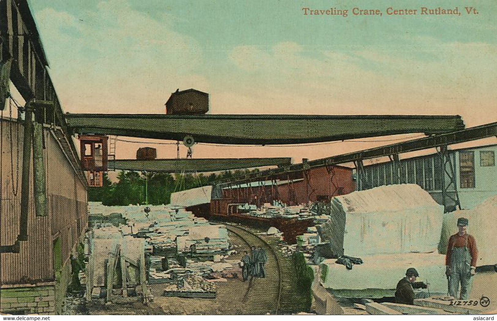 Center Rutland Traveling Crane . Quarry. Marble. Carrière . Train - Rutland