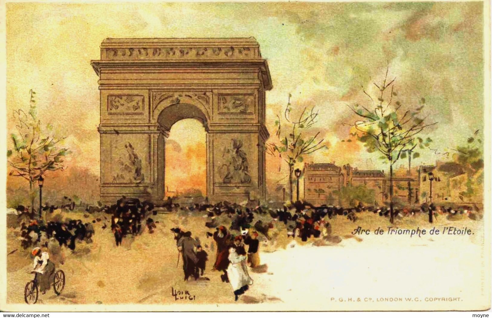 11920  Paris  - Illustrateur   LOIR  LUIGI :  ARC DE TRIOMPHE DE  L' ETOILE  Lithographie   Dos Non Divisé, D'avant 1904 - Loir