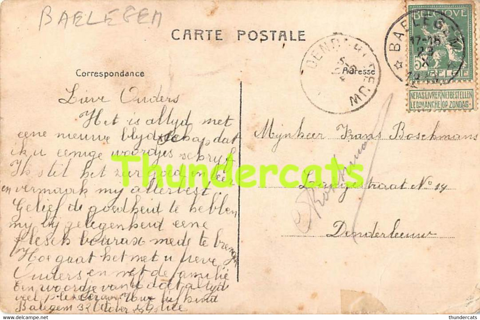 CPA  BALEGEM BAELEGEM PENSIONNAT DES SOEURS FRANCISCAINES CHAPELLE - Oosterzele