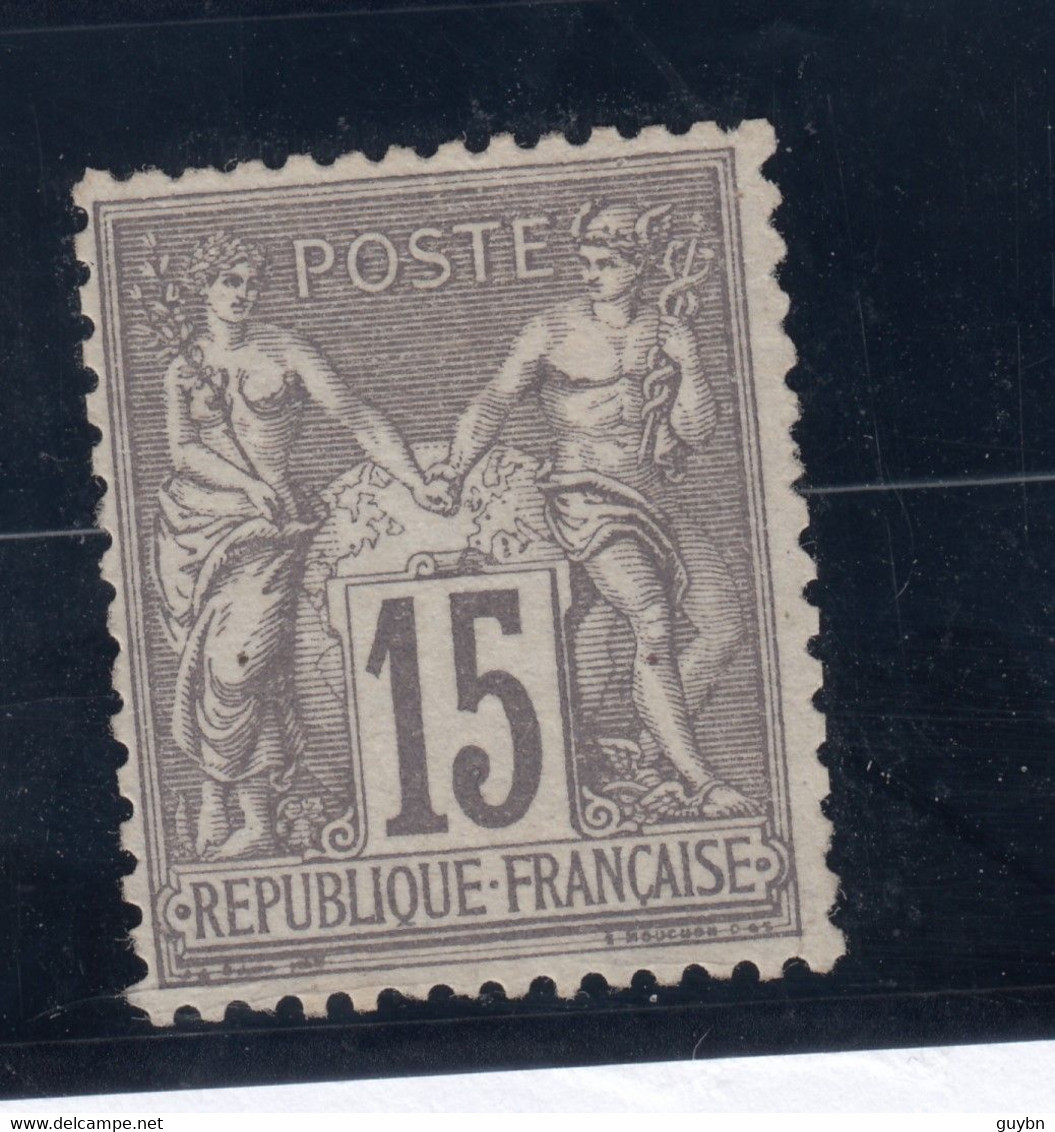 # France 66 Sage Type.1.. 15c Gris .. Neuf Sans Gomme Signé Calves - 1876-1898 Sage (Tipo II)