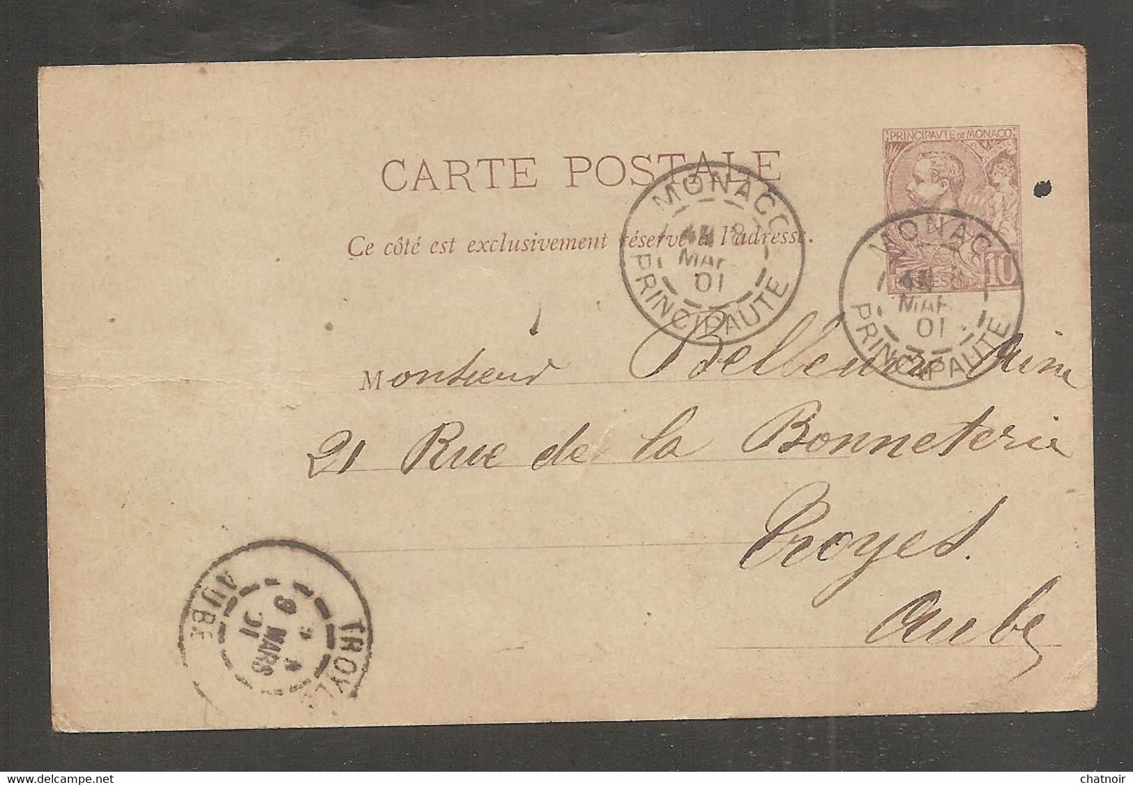 2  Entiers  Postaux   Oblit 1901    MONACO - Ganzsachen