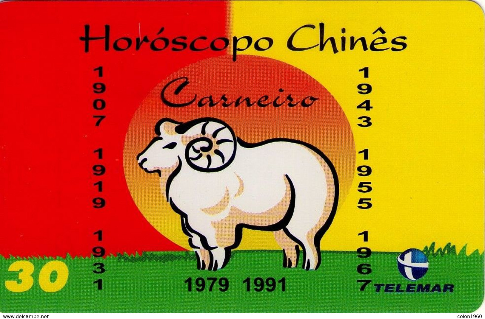 BRASIL. ZODIACO. Horóscopo Chinês - Carneiro - N 21. 1999-11. BR-20-0355-21. (737) - Zodiaque