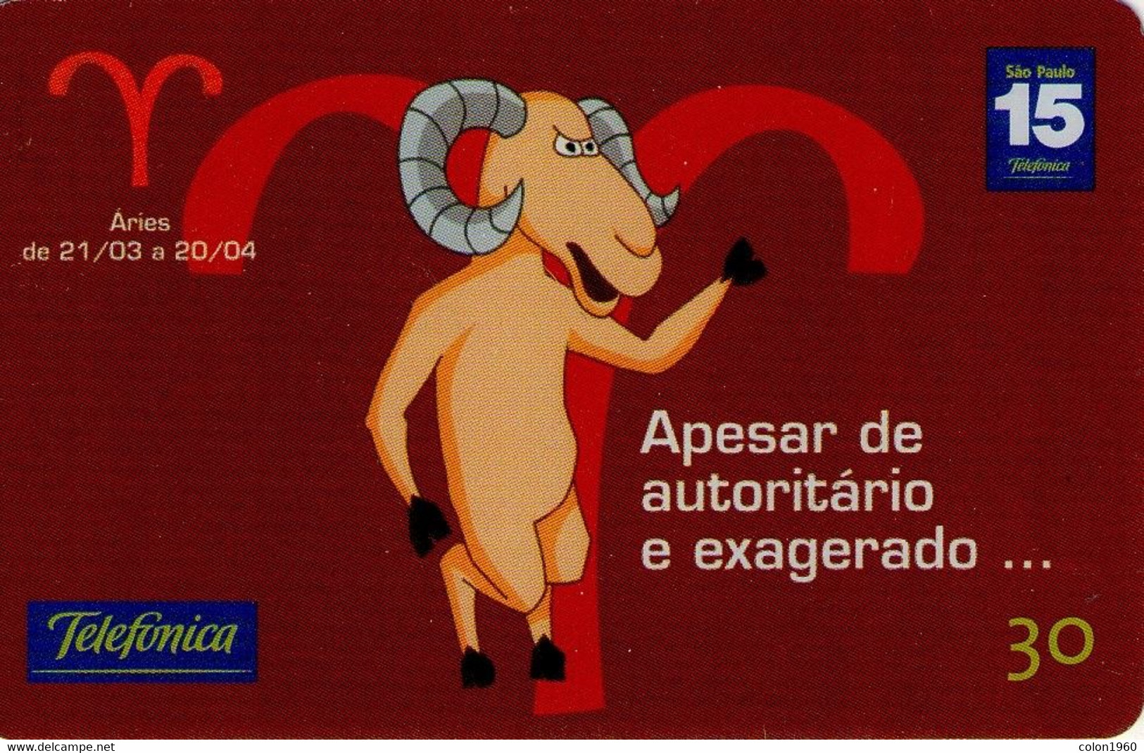 BRASIL. ZODIACO. Horóscopo - 1/2 - Áries - A - N 1503. 2002-04. BR-TEL-BR-1448A-1503. (739) - Dierenriem