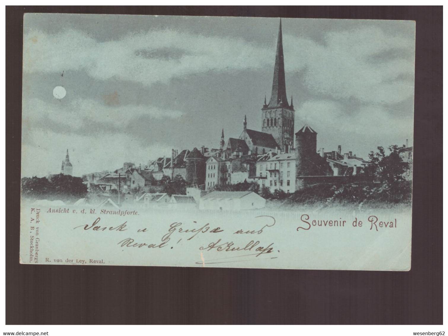 Souvenir De Reval Avnsicht V. D. Kl. Strandpforte1898 Old Postcard - Estland